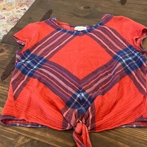 Cloth &Stone plaid top